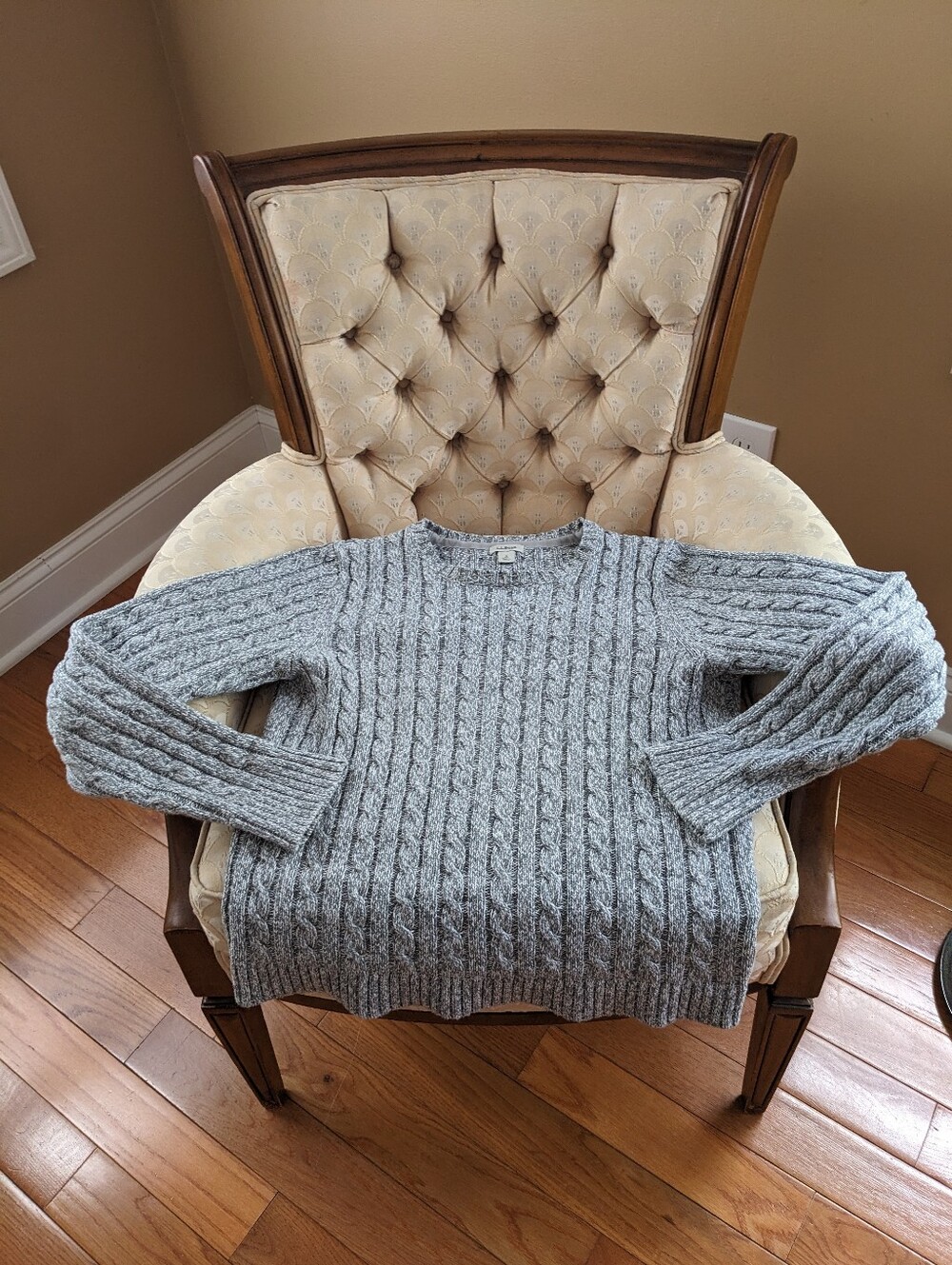 LL Bean Grey Cable Knit Sweater